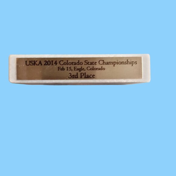 Norkim White Marble Base Trophy Award Craft USKA Colorado State Championships 20 - Picture 6 of 10
